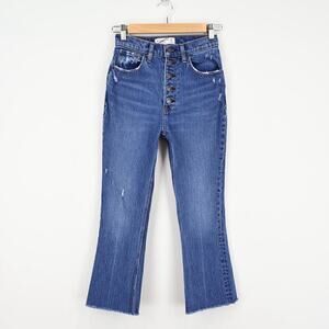 Abercrombie & Fitch The Kick Flare Ultra High Rise Button Fly Jean Size 24S